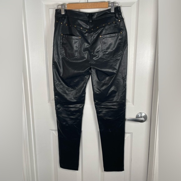 C&J Collections‎ Chicago STUDDED FAUX LEATHER PANTS SIZE LARGE - Picture 4 of 9